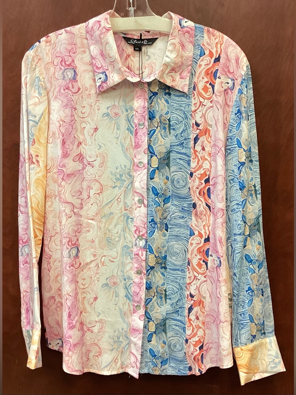 Women’s Multi-Color Patterned Button-Up Shirt